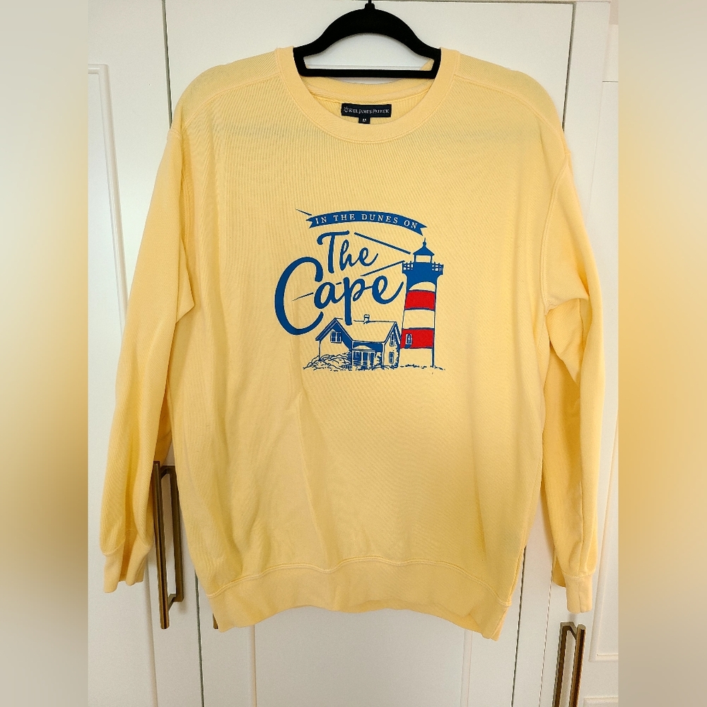 Kiel James Patrick Light Yellow Cape Cod Crewneck Sweater Size Medium EUC